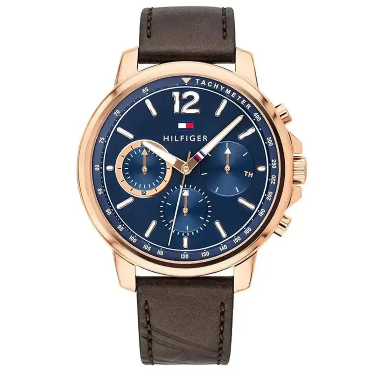 Tommy Hilfiger Landon 1791532 Men's Watch – 44mm Blue Dial Leather