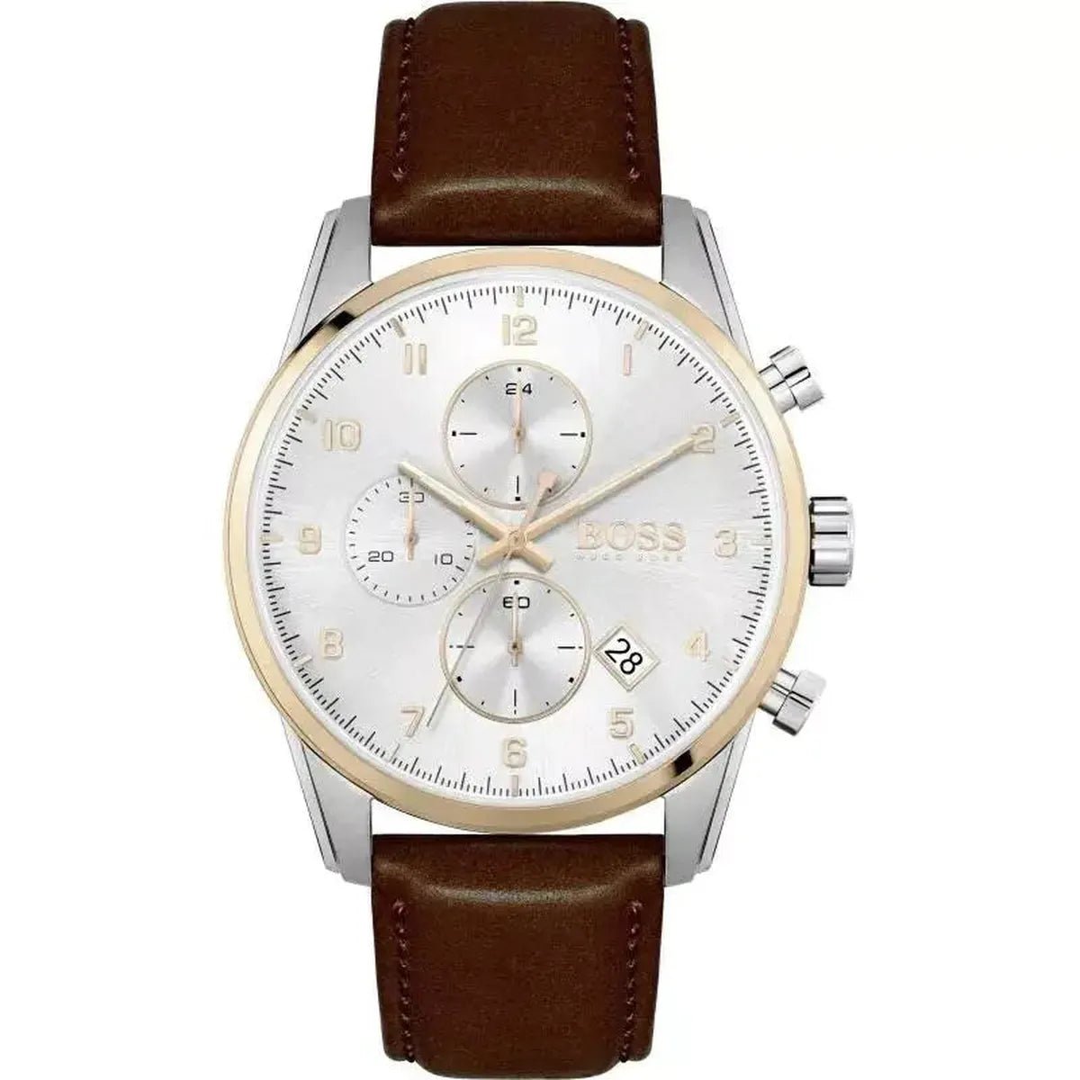 Hugo Boss Skymaster 1513786 Men's Watch – 44mm Silver Dial Leather