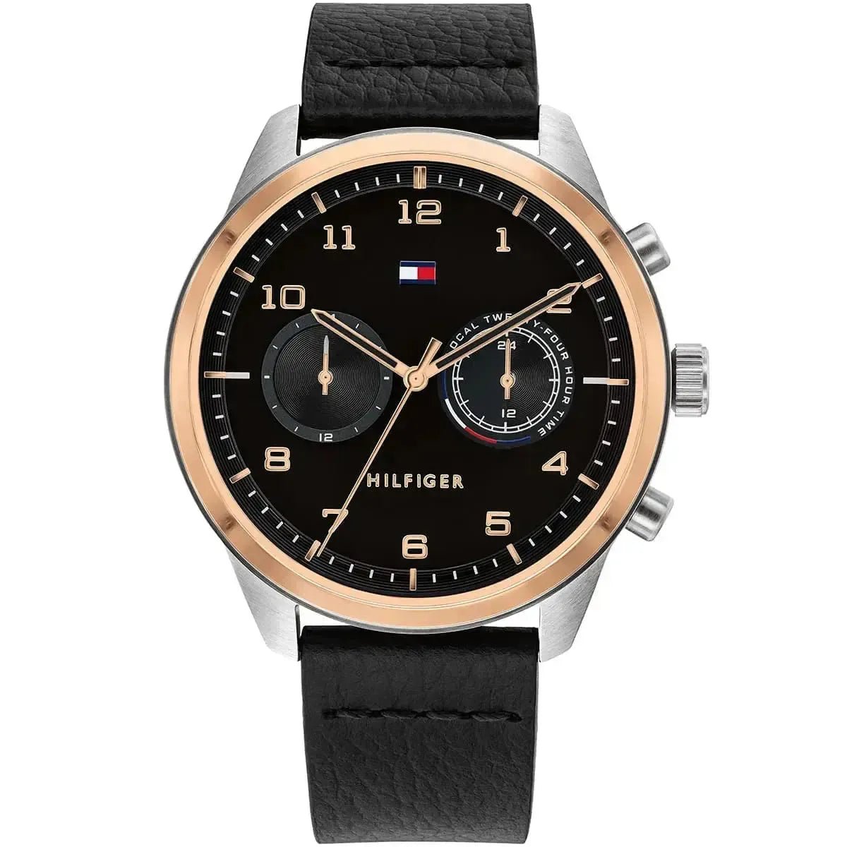 Tommy Hilfiger Patrick 1791786 Men's Watch – 44mm Black Dial Leather