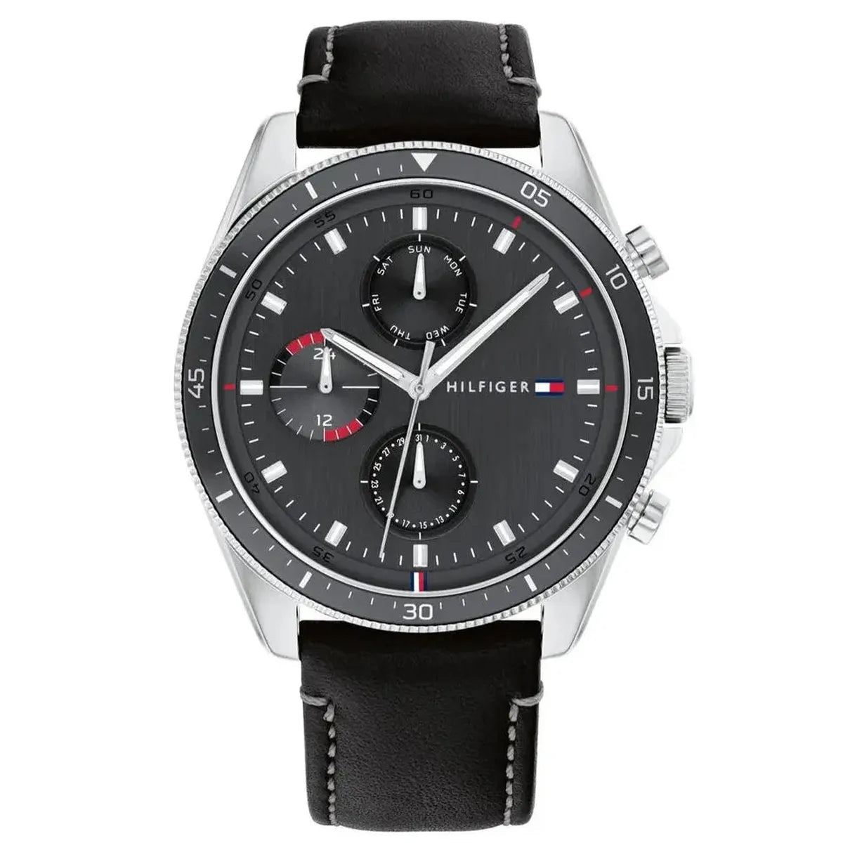 Tommy Hilfiger Parker 1791838 Men's Watch – 44mm Grey Dial Leather