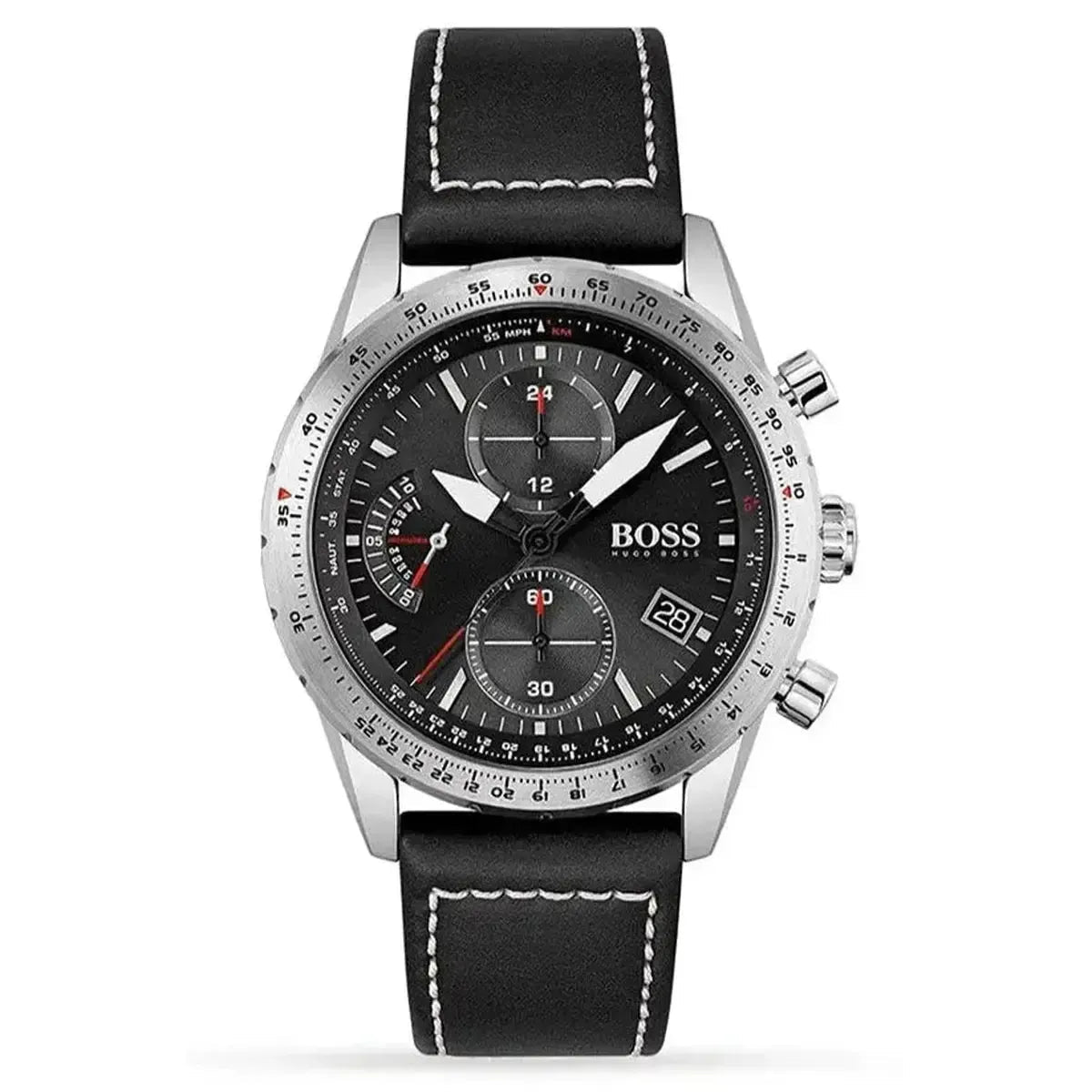 Hugo Boss Pilot Edition 1513853 Men's Watch – 44mm Black Dial Leather