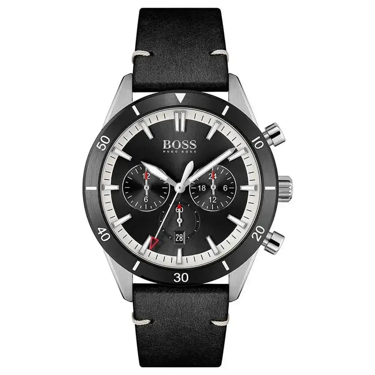 Hugo Boss Santiago 1513864 Men's Watch – 44mm Black Dial Leather