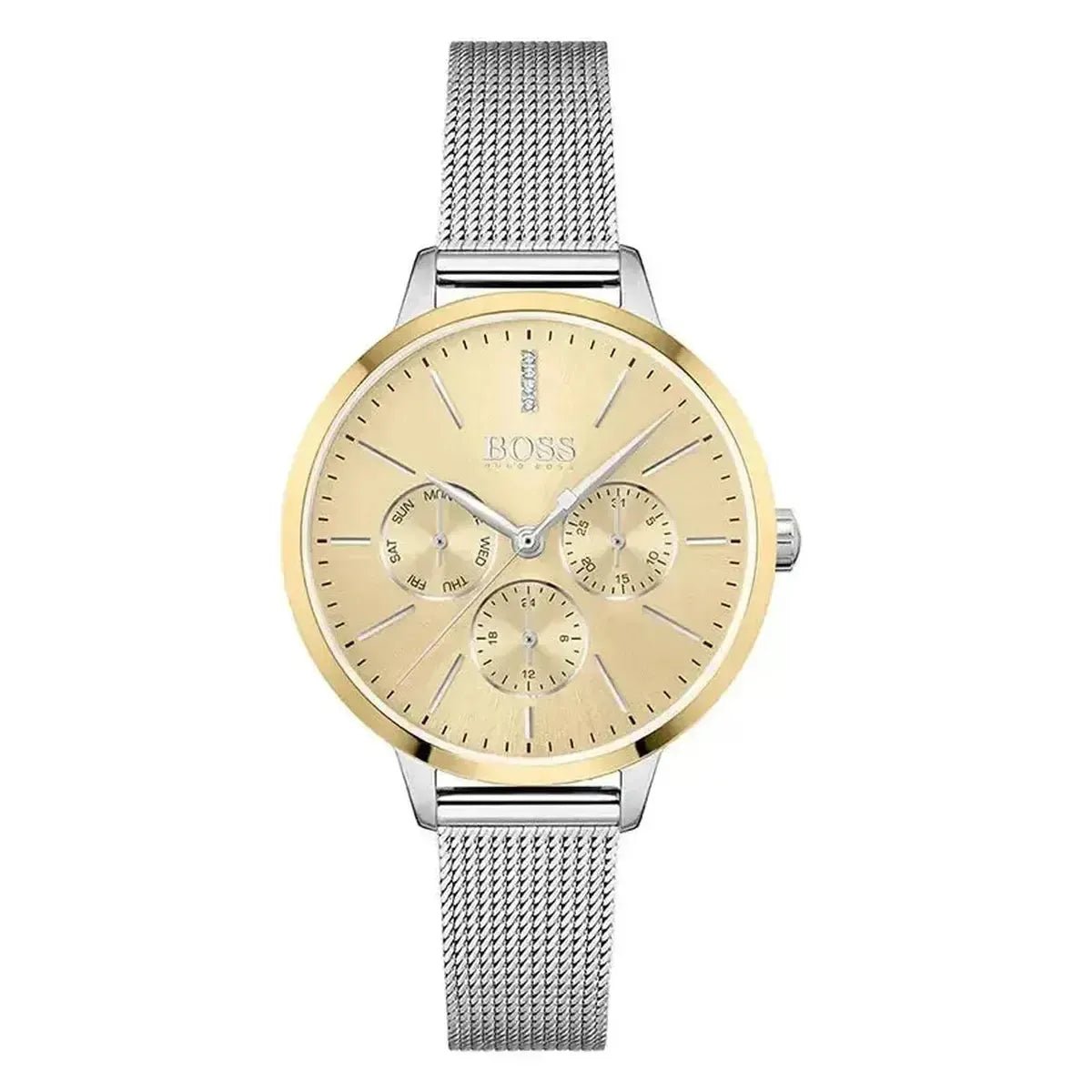 Hugo Boss Symphony 1502600 Women's Watch – 38mm Gold Dial Stainless Steel