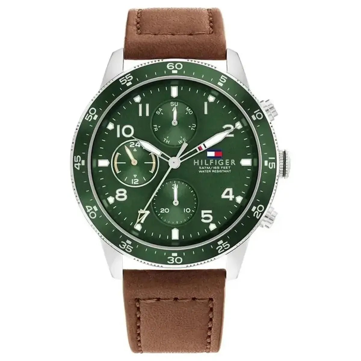 Tommy Hilfiger Jimmy 1791948 Men's Watch – 44mm Green Dial Leather