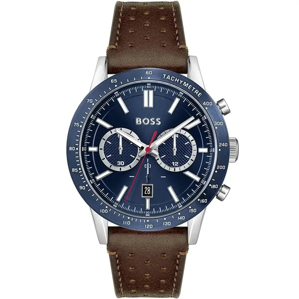 Hugo Boss Allure 1513921 Men's Watch – 44mm Blue Dial Leather