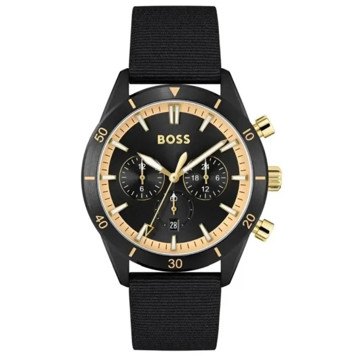 Hugo Boss Santiago 1513935 Men's Watch – 44mm Black Dial Leather