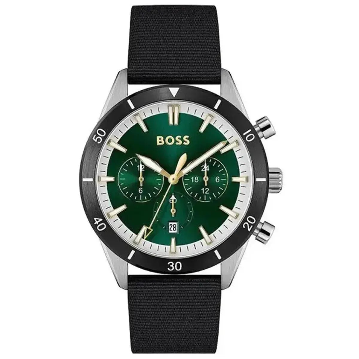 Hugo Boss Santiago 1513936 Men's Watch – 44mm Green Dial Nylon