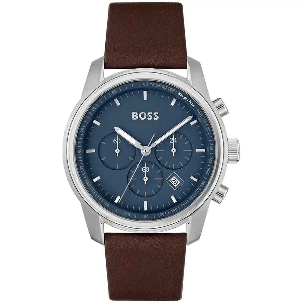 Hugo Boss Trace 1514002 Men's Watch – 44mm Blue Dial Leather