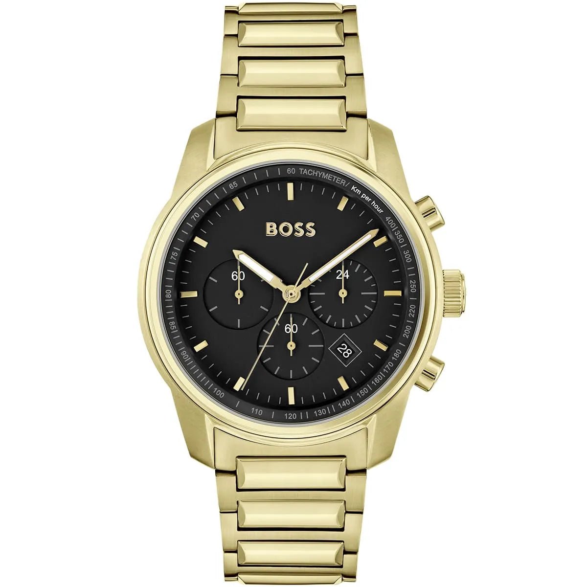 BOSS Trace 1514006 Men's Watch – 44mm Black Dial Stainless Steel