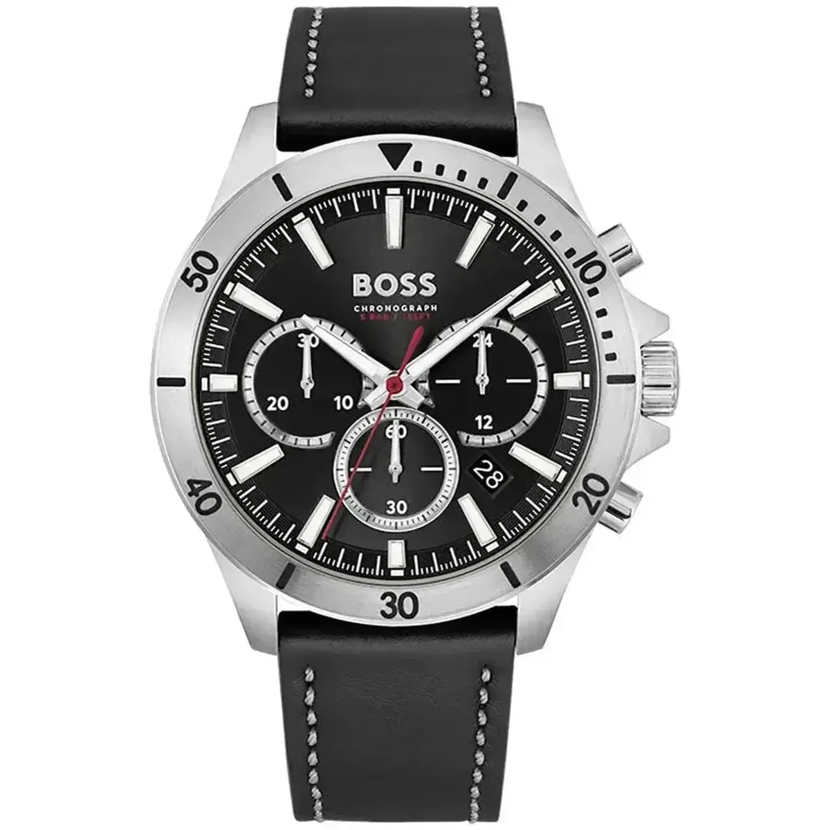 Hugo Boss Troper 1514055 Men's Watch – 45mm Black Dial Leather
