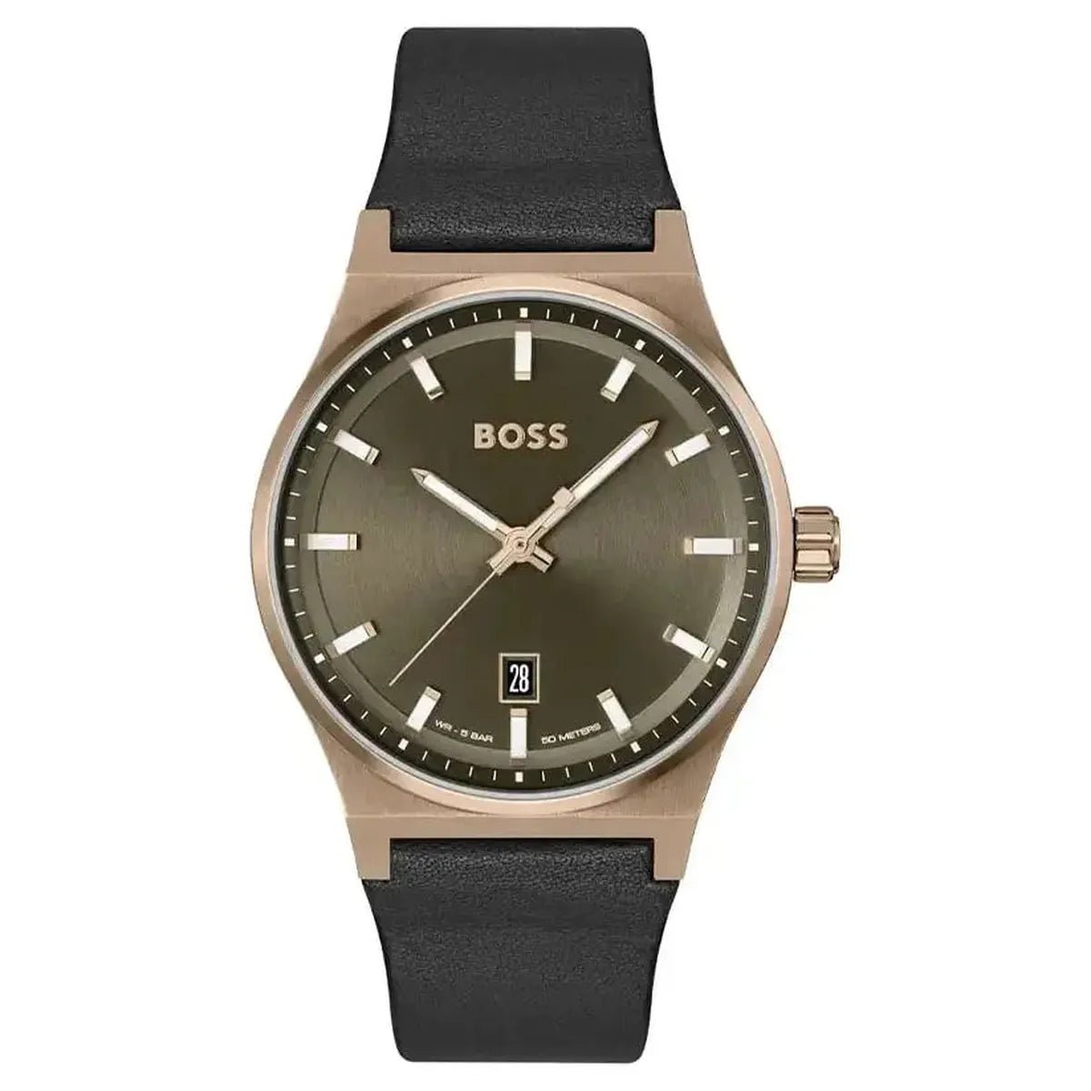 Hugo Boss Candor 1514080 Men's Watch – 41mm Green Dial Leather