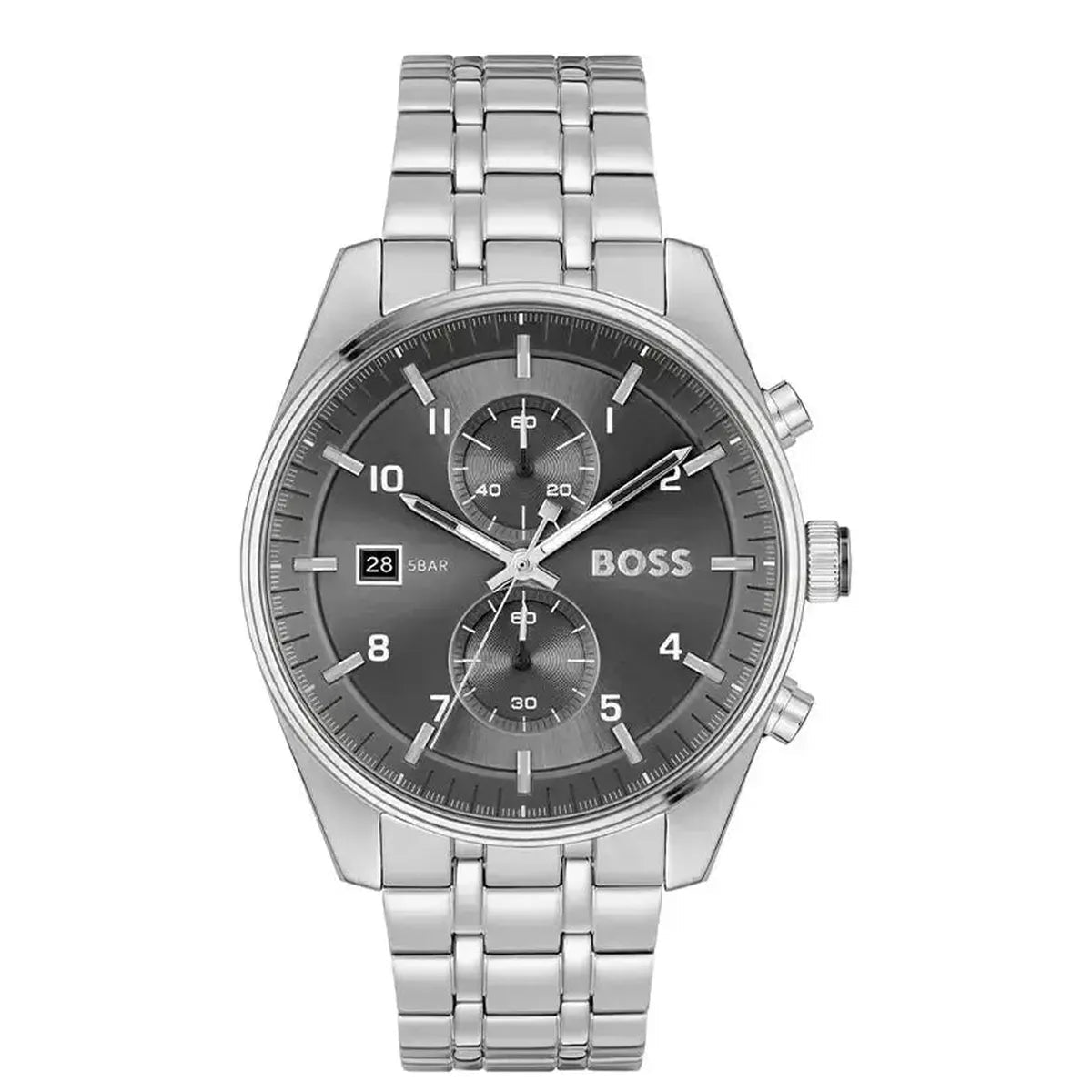 Hugo Boss Skytraveller 1514151 Men's Watch – 44mm Grey Dial Stainless Steel