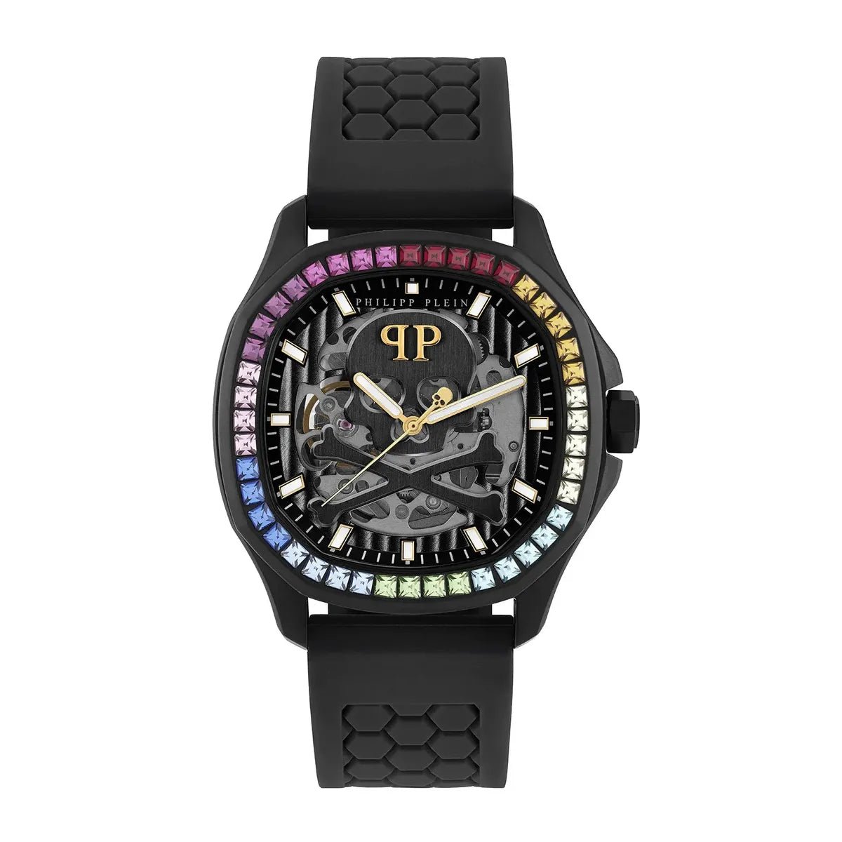 Philipp Plein $keleton $pectre Crystal Silver Dial Automatic Men's Watch PWRAA1023