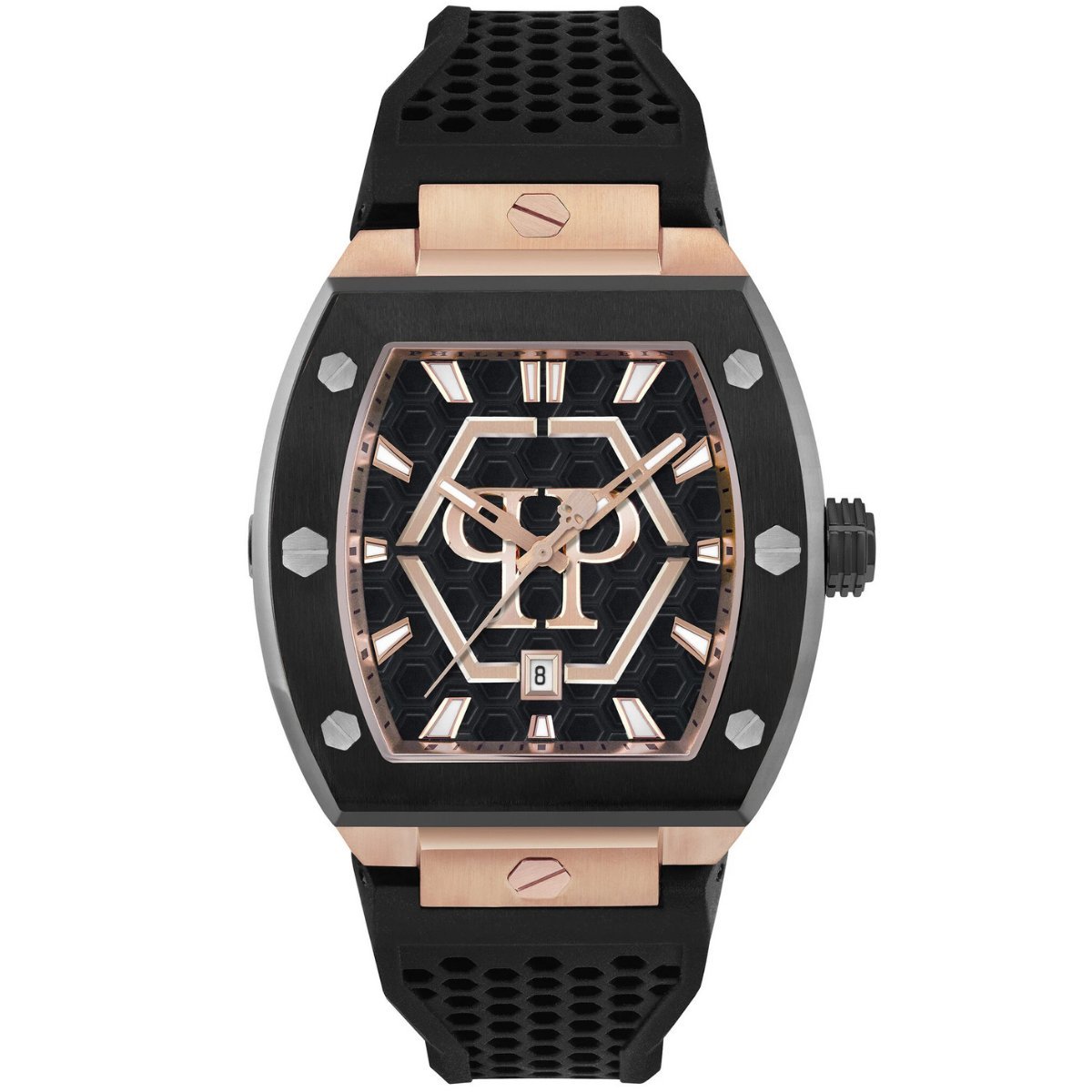 Philipp Plein The Hexagon Phantom PWPUA0124 Men's Watch – 44mm Black Dial Silicone
