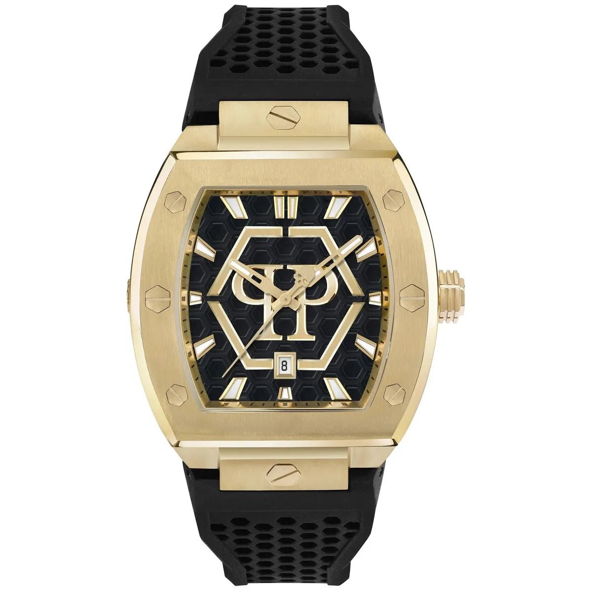 Philipp Plein The Hexagon Phantom PWPUA0424 Men's Watch – 44mm Black Dial Silicone
