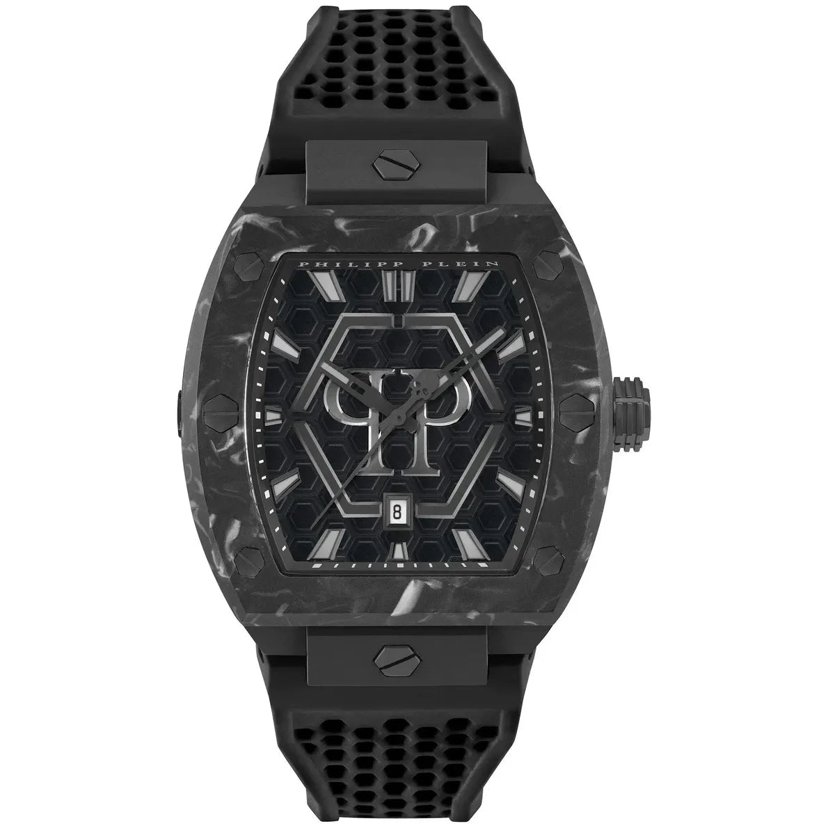 Philipp Plein The Hexagon Phantom PWPUA0624 Men's Watch – 44mm Black Dial Silicone
